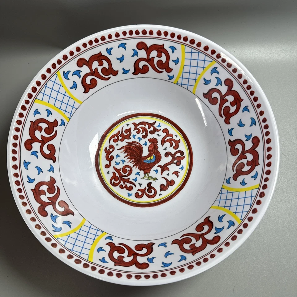 Mesa Sur La 11 3/4" Cuenco para Servir Gallo Rojo Melamina Difícil de Encontrar Raro Foto 1 de 4