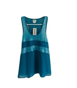 DAYTRIP Buckle Sequin Blue CAMI Tank Top Size Small New - Picture 1 of 6