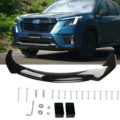Fit 2019-2022 Subaru Forester Black Front Bumper Lip Spoiler Splitter Body Kit Foto 1 de 4