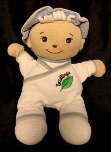 Goldberger Seedlings Baby Blossoms BOY Doll Plush Blue Cream Stuffed J5 - Picture 1 of 2