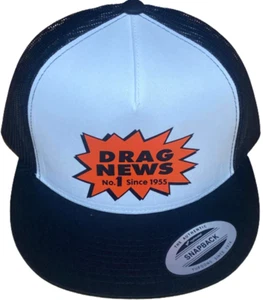 Drag News Since 1955 Flat Bill Truckers Hat available in 2 colors Hot Rods Drag - Picture 1 of 3