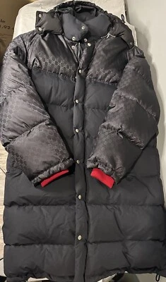 Gucci GG Monogram Jacquard Oversized Puffer Jacket Goose Feather Sz 54 Authentic - Image 1 of 4