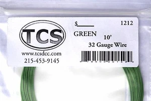 Wire 32awg 10 foot length Green, 18 strand wire outside diameter 0.022". - Picture 1 of 3