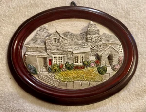 Tintagel Post Office Brush Strokes 3D Oval Wall Hanging Hand Painted in Cumbria  - Picture 1 of 4