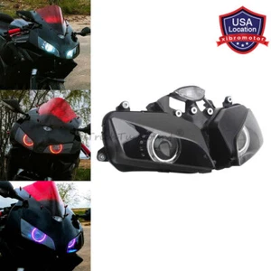 Conjunto de faros personalizados Red Devil White Angel Eye para Honda CBR600RR 03-06 - Imagen 1 de 21