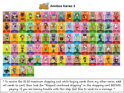 NINTENDO Animal Crossing ACNH Amiibo Cards AUTHENTIC - Series 3 (#201-300) [US] YOU PICK