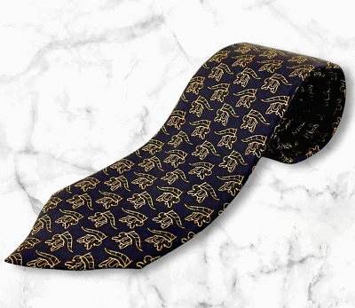 Vintage Salvatore Ferragamo Silk Elephant Print Necktie Tie Novelty Luxury 90s - Image 1 of 4