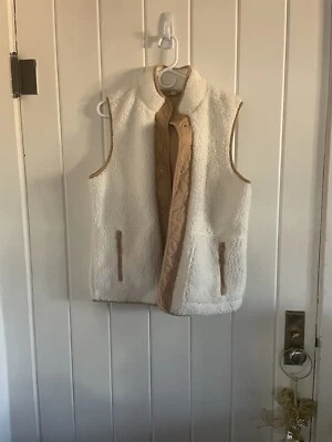 Chaleco de piel de oveja Como vintage blanco/bronceado talla S Foto 1 de 4