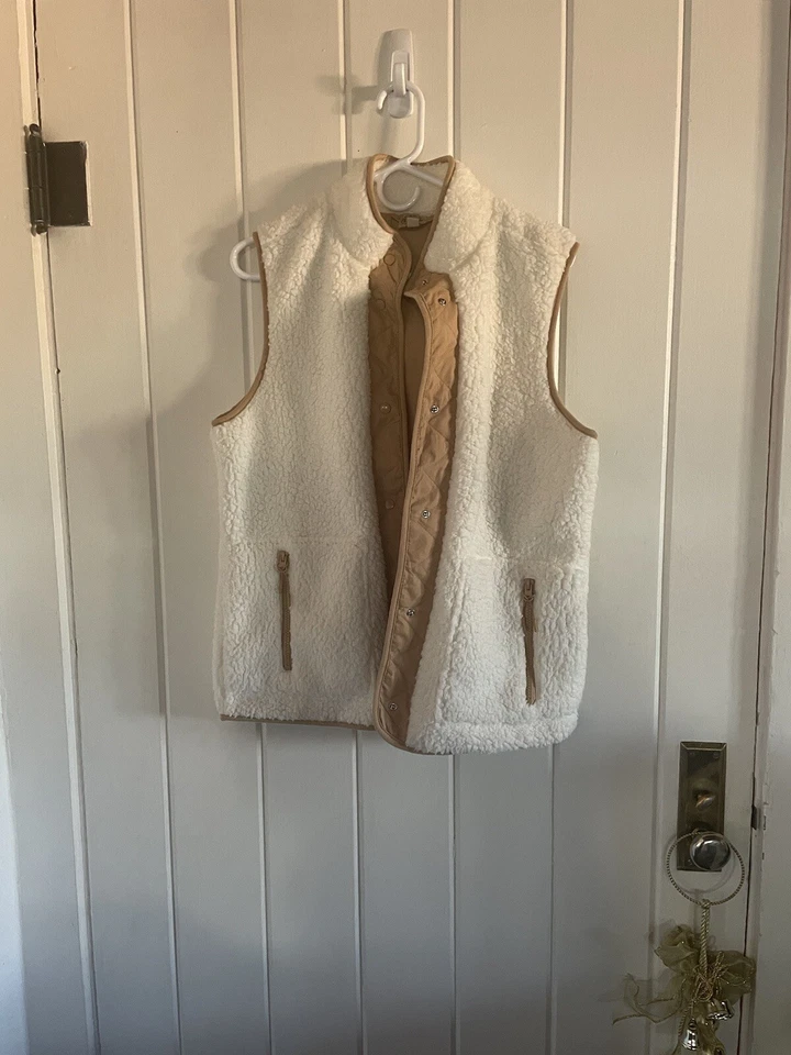 Chaleco de piel de oveja Como vintage blanco/bronceado talla S Foto 1 de 4