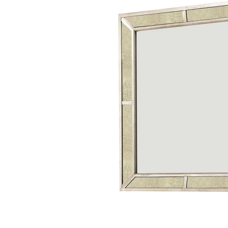 Benzara Loraine Modern Victorian Style Mirror , Silver Silver Foto 1 de 4