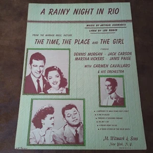 A Rainy Night In Rio by Schwartz Robin (Vintage Sheet Music 1946 Witmark) - Picture 1 of 3