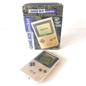 Boxed Nintendo GAME BOY pocket Console, MGB-001, GOLD, Tested and Working - Picture 1 of 18