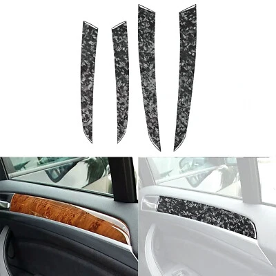 4Pcs Forged Carbon Fiber Interior Door Panel Cover Trim For BMW X5 E70 2007-2009 - Image 1 of 4