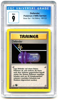 CGC 9 MINT German Defender Base Set 1st Edition 1999 Pokemon WOTC 80/102  -60 - Image 1 of 2