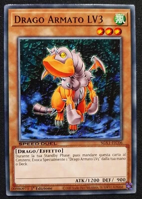DRAGO ARMATO LV3 Comune in Italiano SPEED DUEL SGX1-ITC06 YUGIOH - Immagine 1 di 2