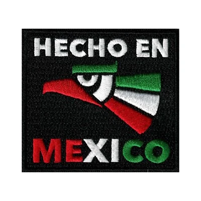 PARCHE BANDERA HECHO EN MEXICO bordado planchado orgullo mexicano parche rojo verde Foto 1 de 4