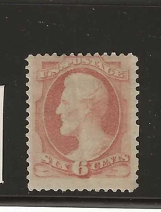 US Scott #159 mint hinged, og, 6c dull pink Lincoln 1873 bank note, f/vf sound - Picture 1 of 2