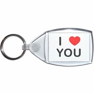 You I Love Heart Clear Plastic Key Ring (S, M or L) - Picture 1 of 8