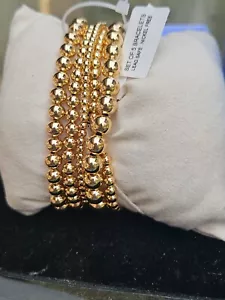 House of Harlow 1960 Stretch Bracelets Goldtone Beaded | 5 Piece Set | - Picture 1 of 3