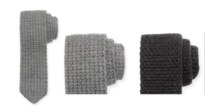 Corbata Ermenegildo Zegna 100 % gris cachemir/carbón tejida hecha en Italia gris $285 Foto 1 de 4