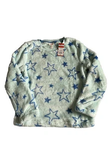 Girls' Sherpa Pullover Sweatshirt - Cat & Jack Size XXL(18), Blue/Stars - Picture 1 of 4