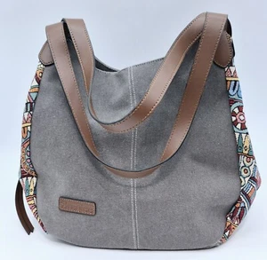 Brenice Canvas Blumen Hand Schultertasche Handtasche Boho Bohemia Gobelin - Bild 1 von 13