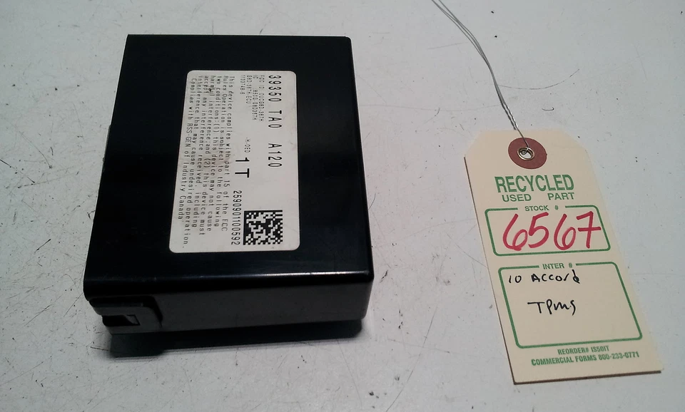 2010 Honda Accord Tire Pressure Monitor Sensor TPMS OEM 39350 TA0 A120 #6567 - Image 1 of 4