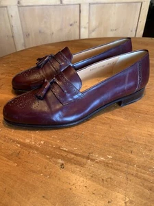 Ferragamo Burgundy Tassel Loafers Mens 10.5 D - Picture 1 of 10