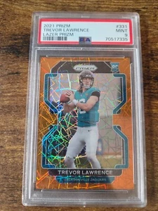 Prizm Trevor Lawrence Orange Lazer Prizm Rookie RC 2021 PSA 9 como nuevo #331 Jaguars - Imagen 1 de 4