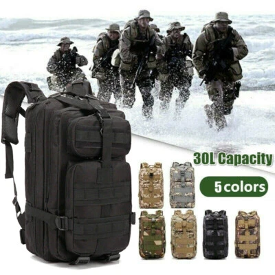 30L Outdoor Military Molle Tactical Backpack Rucksack Camping Hiking Travel Bag - Image 1 of 4