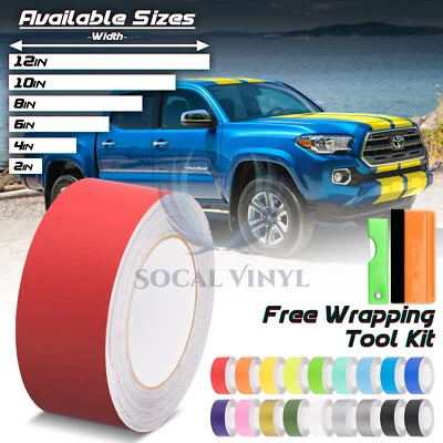 Calcomanía envolvente de vinilo de rayas de carreras de color mate para Toyota Truck Stripe 25 ft/50 ft Foto 1 de 4