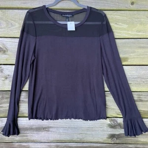 NWT Derek Heart Black Mesh Blouse Size Large - Picture 1 of 5