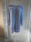 John Baner Jeanswear Blue Mix 3 4 Sleeve Blouse Size 12