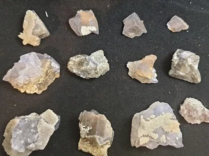 Fluorite & Calcite Crystals Collection Minerals 12 small specimens Baluchistan - Imagen 1 de 4