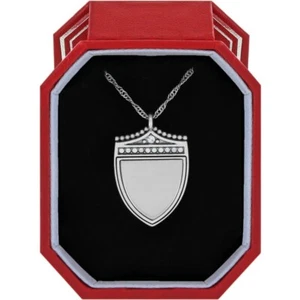 New Brighton MEDAILLE SHIELD Silver Crystal  Pendant Necklace MSRP $58 GIFT BOX - Picture 1 of 6