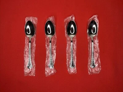 Temptations By Tara Floral Lace Flute Teaspoons Stainless Flatware New Set Of 4 - Image 1 of 4