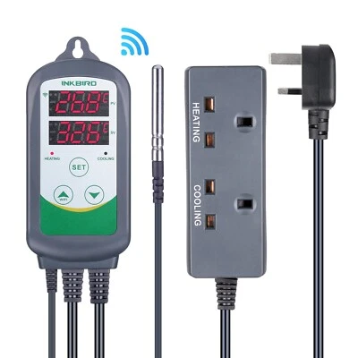 Digital Wifi Temperature Controller Thermostat Heat Cool Home Brew Breeding UK - Image 1 of 4