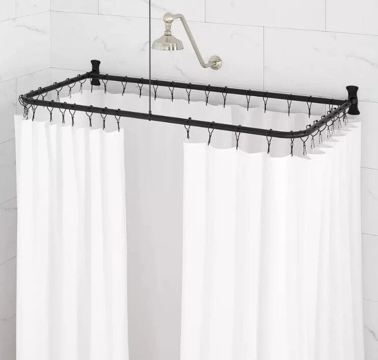 Anillo de ducha y soporte de techo de latón macizo en forma de D Signature Hardware Foto 1 de 1