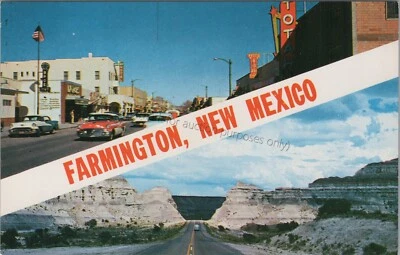 Farmington, NM: Street Scene, Highway - Vintage Unused New Mexico Postcard - Image 1 of 2