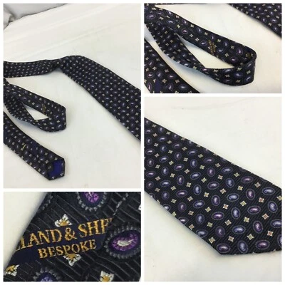 Corbata cuello Holland & Sherry azul seda cachemira EE. UU. usada una vez 3,5” YGI G9-557 Foto 1 de 4