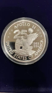 Apollo 11, 25th Anniversary, 4.1oz silver, 2.5", NASA, Eagle has landed - Picture 1 of 8