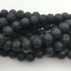 Natural Black Lava Rock Stone Round Beads 6mm 8mm 10mm 12mm 14mm 15.5" Strand