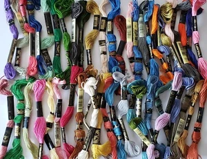 DMC Floss Lot Embroidery Size 25 Thread Skeins Set of 50 Only a few Duplicates - Picture 1 of 1