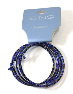 PULSERA FTOP azul negro abalorio envoltura de alambre glaseado por Claire's Foto 1 de 4