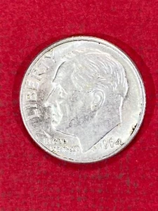 1964  D  United States 10 Cent Silver Coin Circulated - Foto 1 di 2