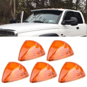 5X FOR 94-98 DODGE RAM AMBER CAB CLEARANCE TOP LIGHT COVERS W/BASE HOUSING NEW - Picture 1 of 8