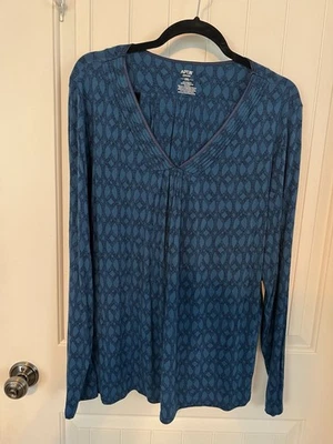 Apt 9 Mujer Azul 2 Piezas Manga Larga Rayón Spandex Pierna Larga Pijama Talla XXL Foto 1 de 4