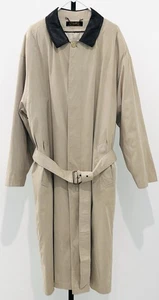 VTG Brooks Brothers Microfiber Trench Coat Zip Out Liner Leather Collar Belt 42S - Picture 1 of 13