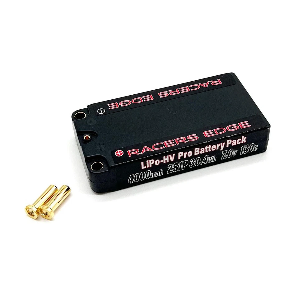 RACER EDGE RCEPROLP40002S130 4000mAh 2S 7.6V 130C LCG Shorty Hard Case Lipo - Image 1 of 1
