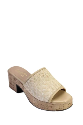 Seychelles Mujer Paja Texturizada Punta Abierta Tacón Bloque Cuñas Marrón Talla 7 Foto 1 de 4